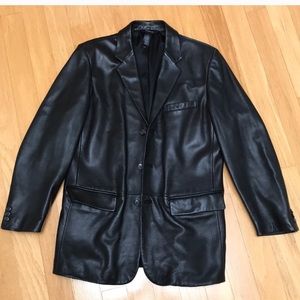 Claiborne Black Leather Jacket Size 38R